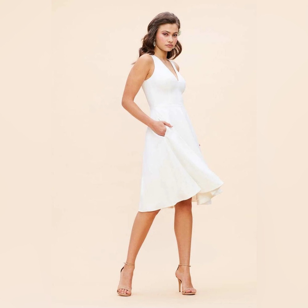 Dress the Population White Midi Dress